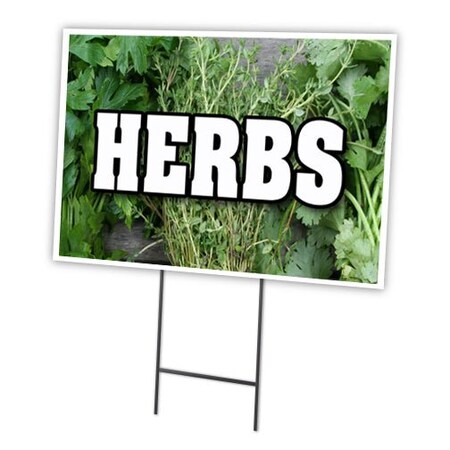 Signmission Herbs Yard Sign & Stake outdoor plastic coroplast window, C-1216 Herbs C-1216 Herbs